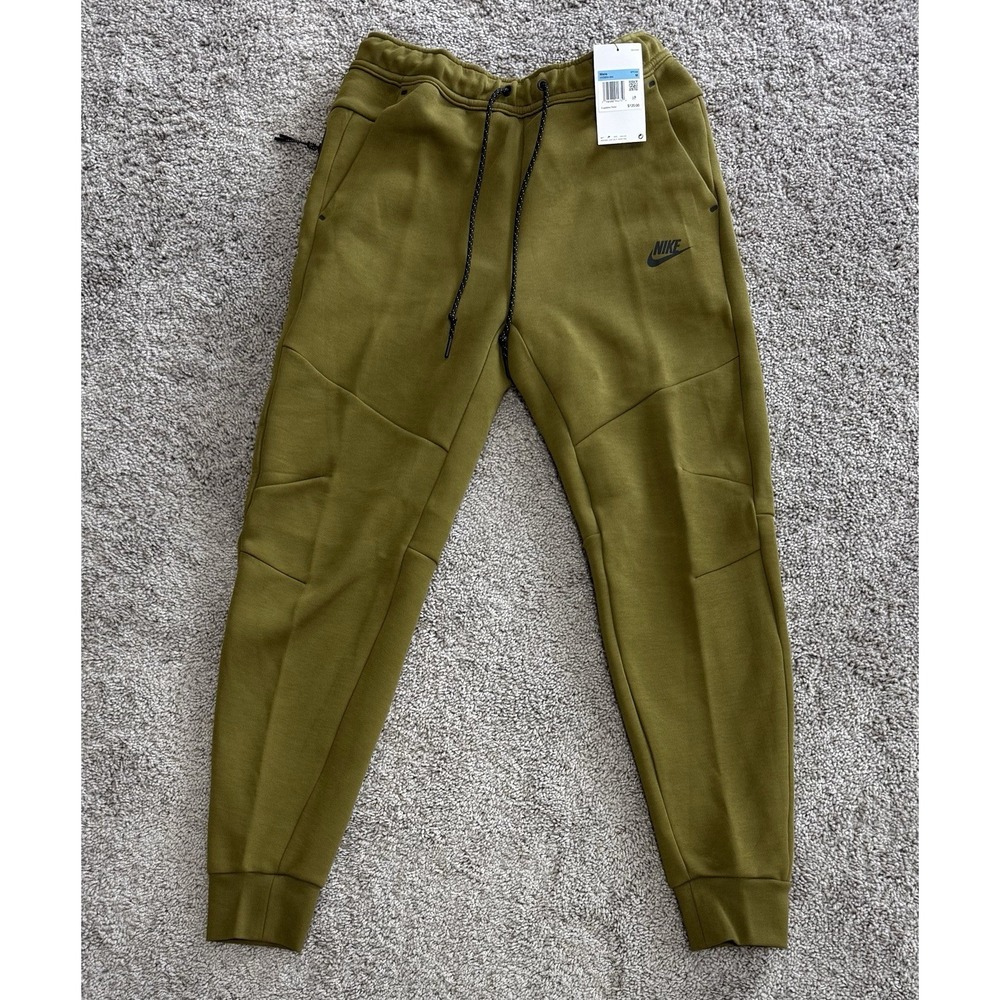 Nike Tech Fleece Tapered Jogger Pants Olive Green HV0959-368 Mens Size Medium